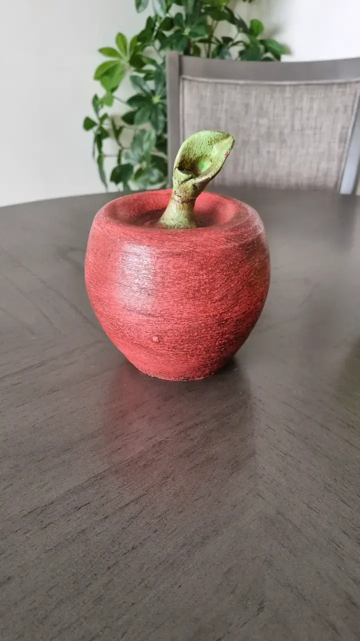 Decoración de manzanas de greda en rojo y verde - 2