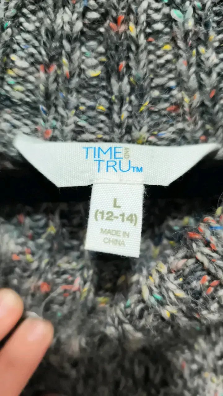 Suéter gris tejido Time and Tru para mujer - 3