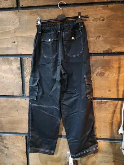 Pantalones Cargo WhiteLine Hombre Negro SKMOS - miniatura 2