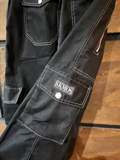 Pantalones Cargo WhiteLine Hombre Negro SKMOS - miniatura 3