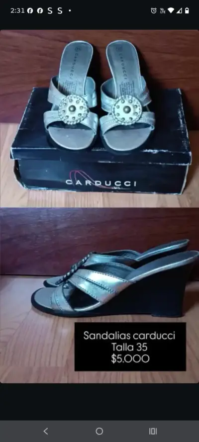 Sandalias de tacón Carducci plateadas talla 35 - miniatura 1