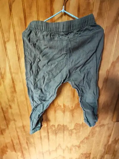 Pantalones de algodón gris para hombre - miniatura 2