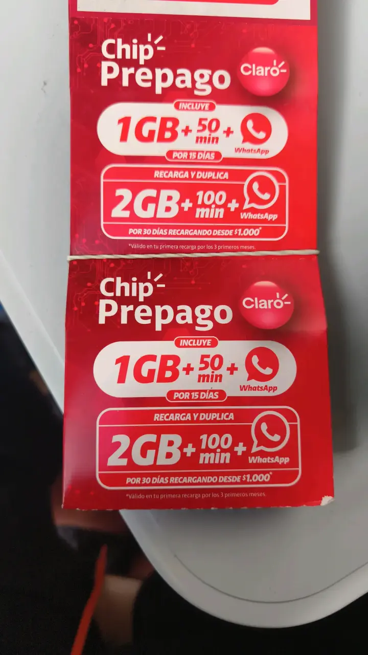 Pack de 12 Chips Prepago Claro 1GB + 50 Min - 2
