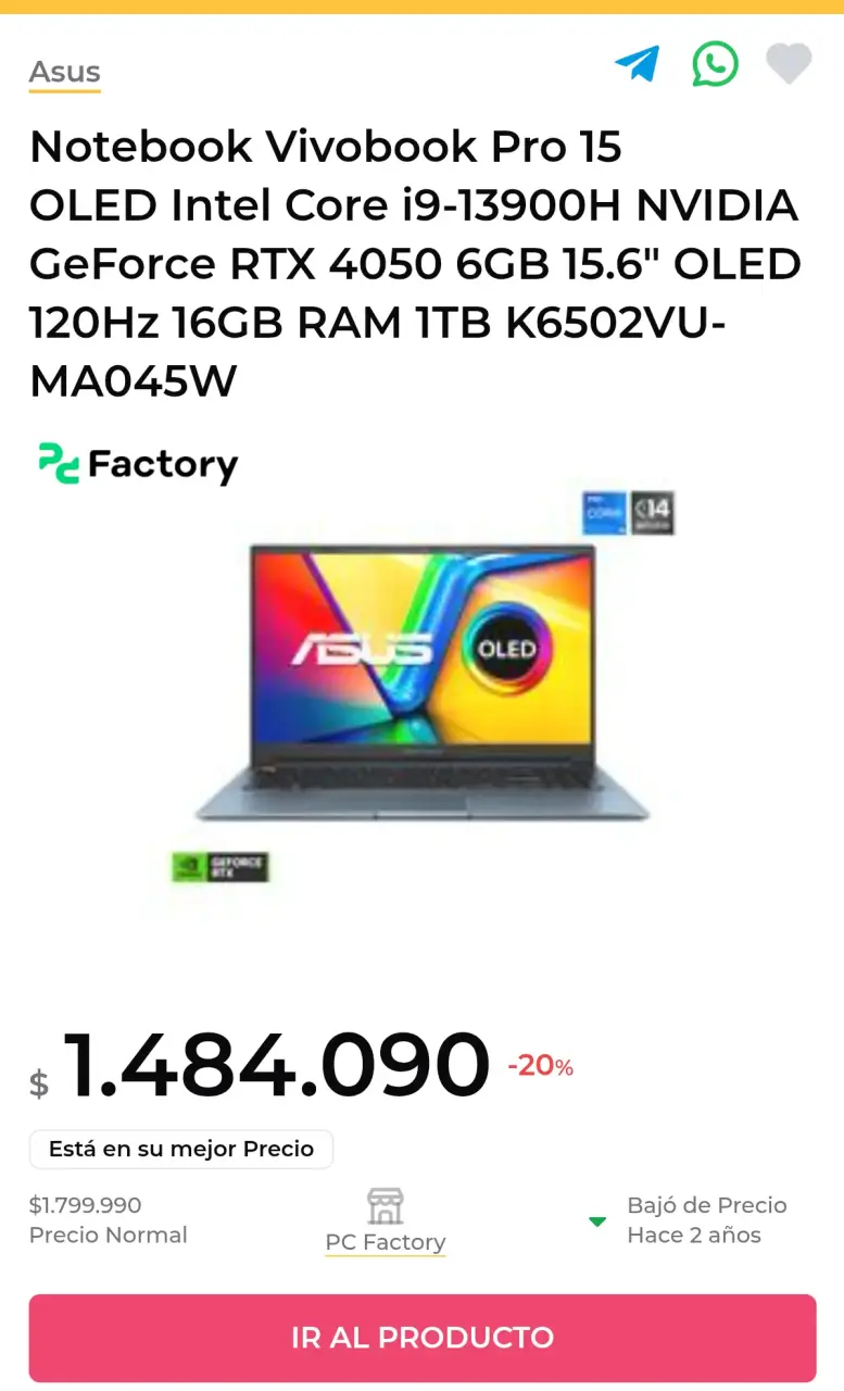 Laptop ASUS VivoBook pro 15 OLED - 6