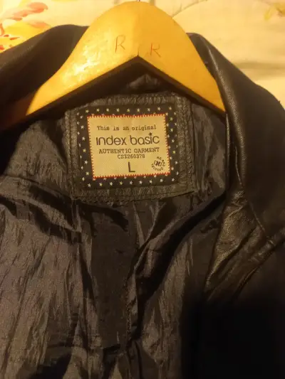 Chaqueta de cuero negra Index Basic talla L - miniatura 1