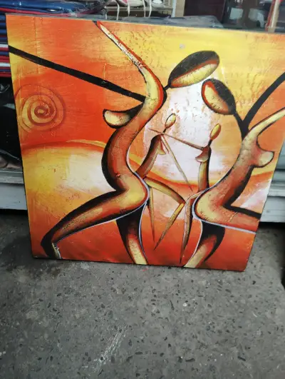 Tríptico de Arte Abstracto en Tonos Cálidos - miniatura 3