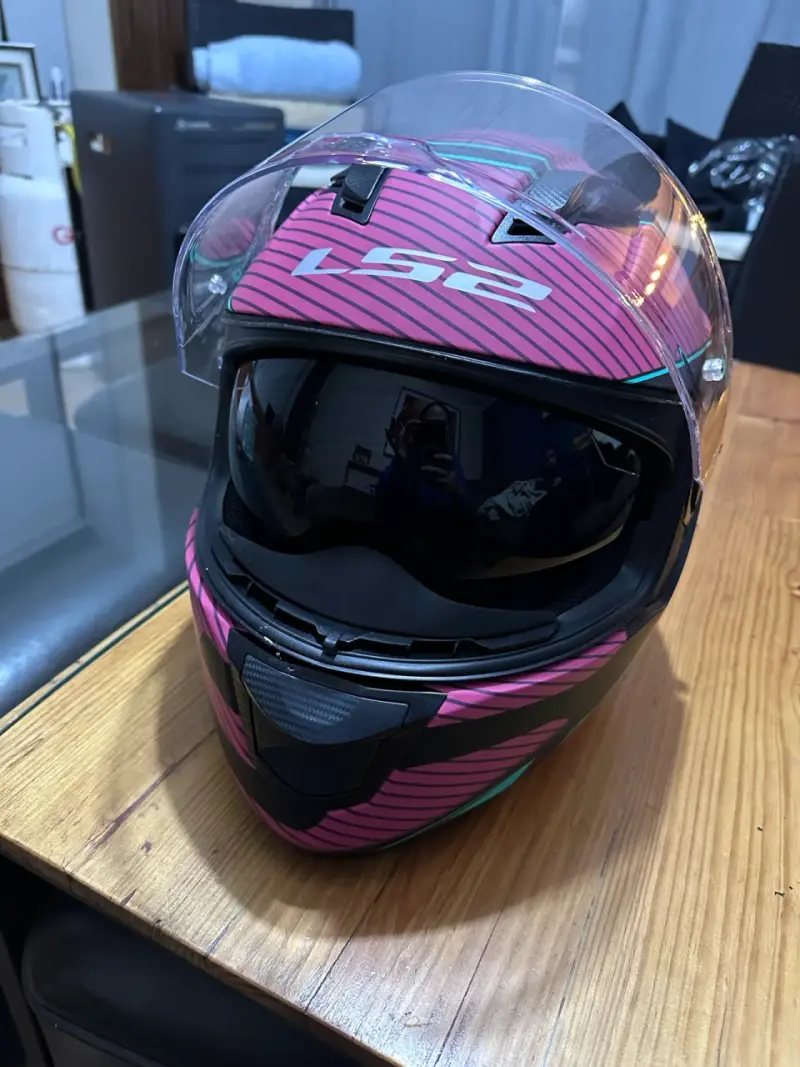 Casco de moto LS2 FF320 Stream Evo rosa y negro - 5