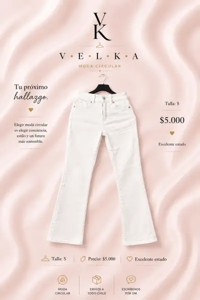 Jeans blancos de moda circular talla S - miniatura 1