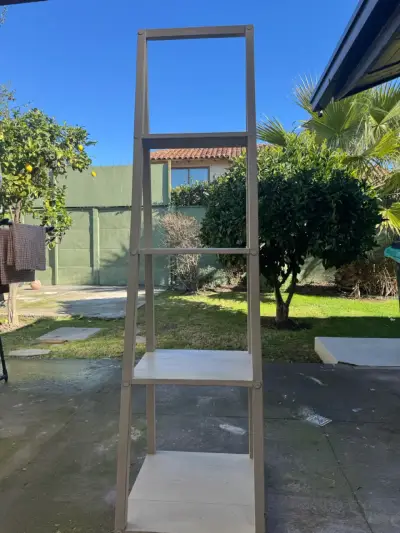 Estantería de madera blanca de 4 niveles - miniatura 1