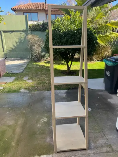 Estantería de madera blanca de 4 niveles - miniatura 2
