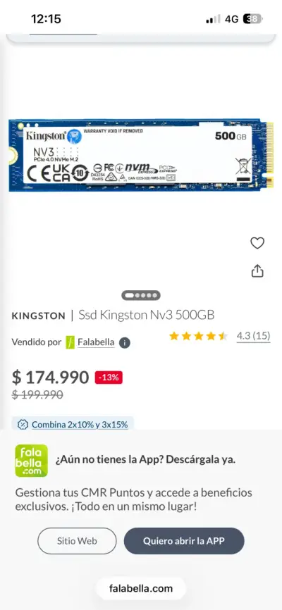 SSD Kingston NV2 500GB PCIe 4.0 NVMe M.2 - miniatura 2