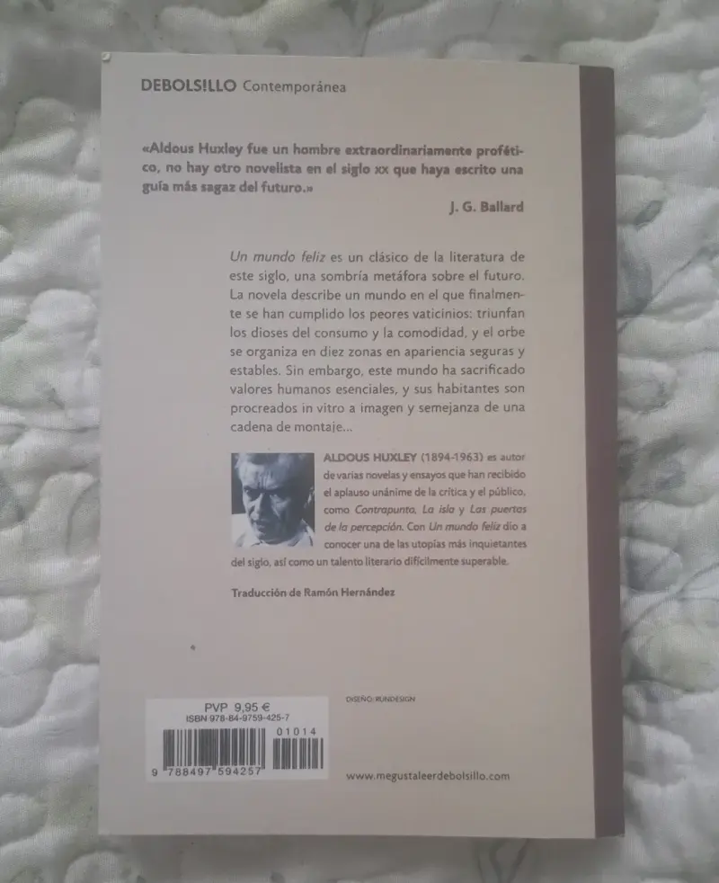 Libro 'Un Mundo Feliz' de Aldous Huxley - 2