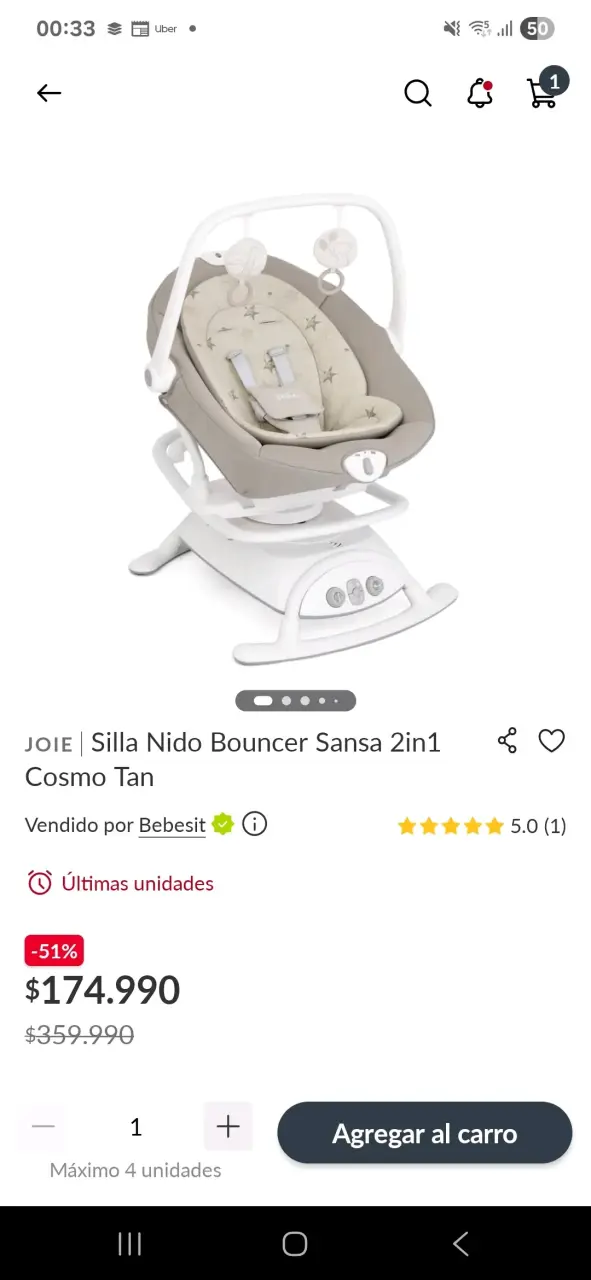 Silla Nido Bouncer Joie Sansa 2 en 1 - 3