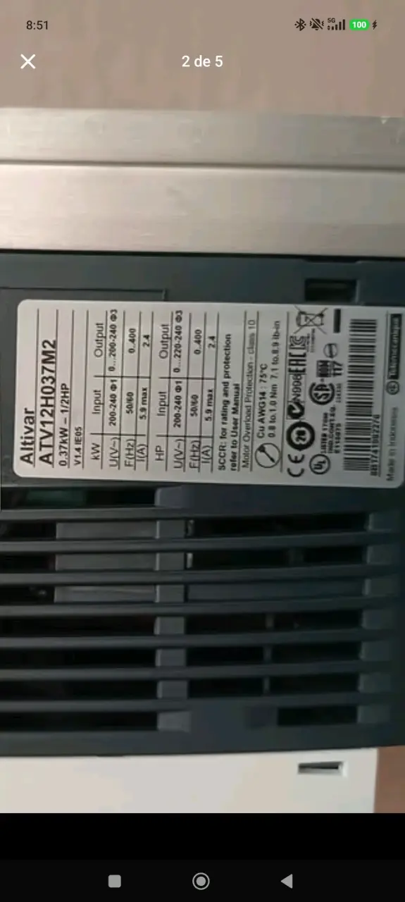 Variador  frecuencia Schneider Altivar ATV12H037M - 3
