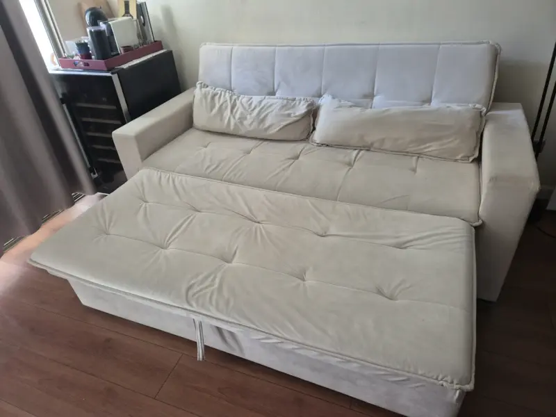 Sofá cama beige en buen estado - 2