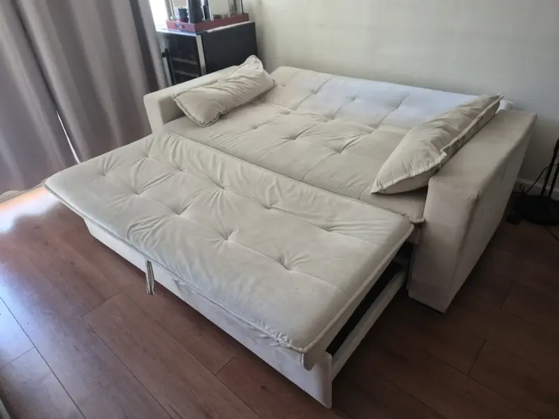 Sofá cama beige en buen estado - 3