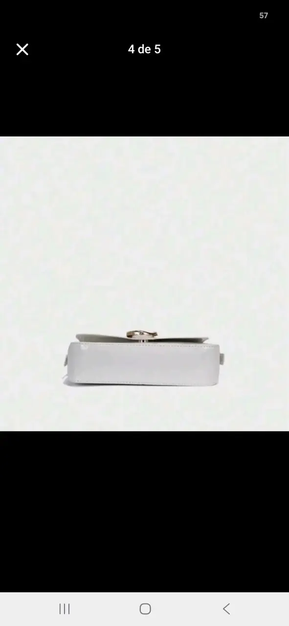 Cartera de mano blanca elegante con cierre dorado - 4