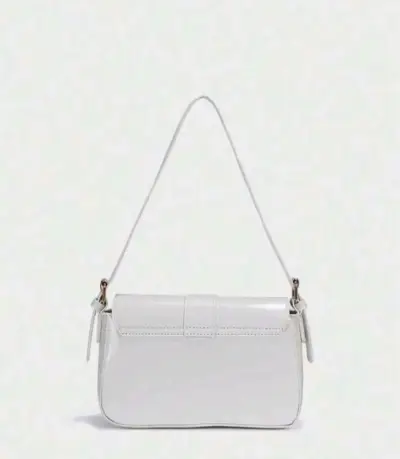 Cartera de mano blanca elegante con cierre dorado - miniatura 5