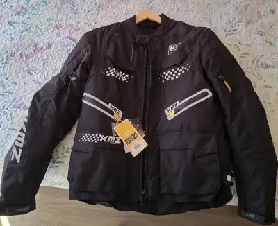 Chaqueta de moto impermeable KMZ negra - miniatura 1