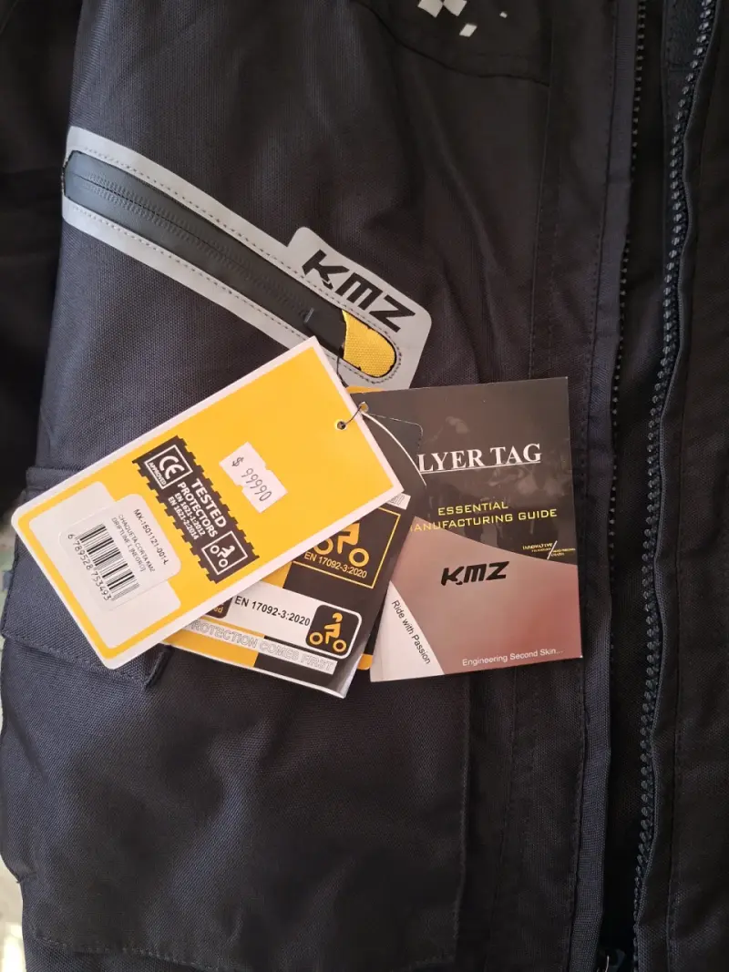 Chaqueta de moto impermeable KMZ negra - 5