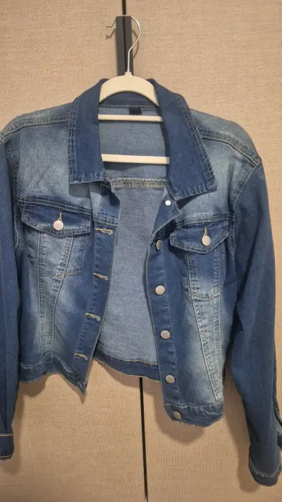 Chaqueta de mezclilla azul Shein para mujer - miniatura 1