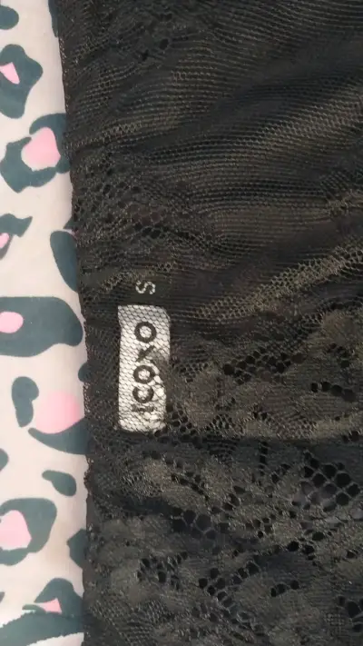 Falda de encaje negro elegante talla S - miniatura 3