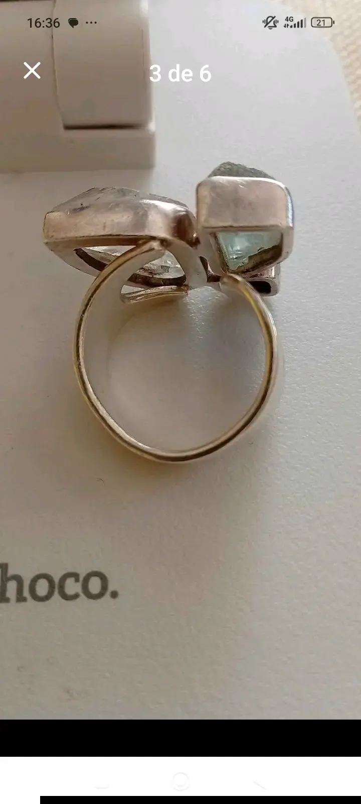 Anillo de plata con piedras naturales Hoco - 5