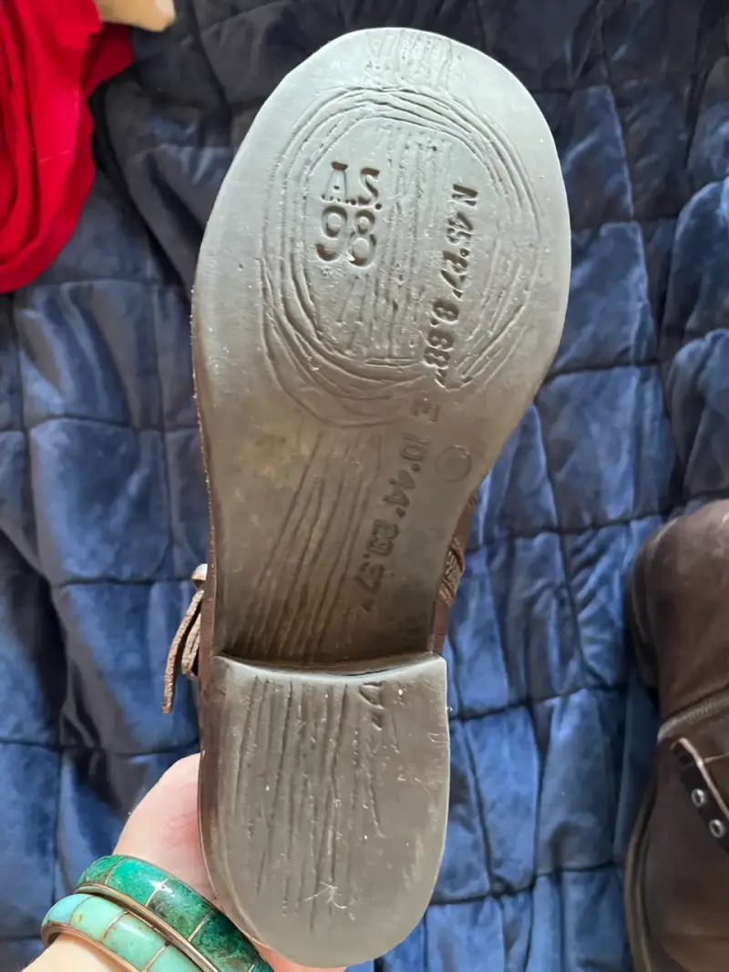 Botines de cuero AS98 marrón con hebillas y cierre - 4