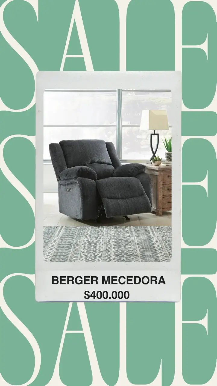 Sillón Reclinable Berger Mecedora Gris