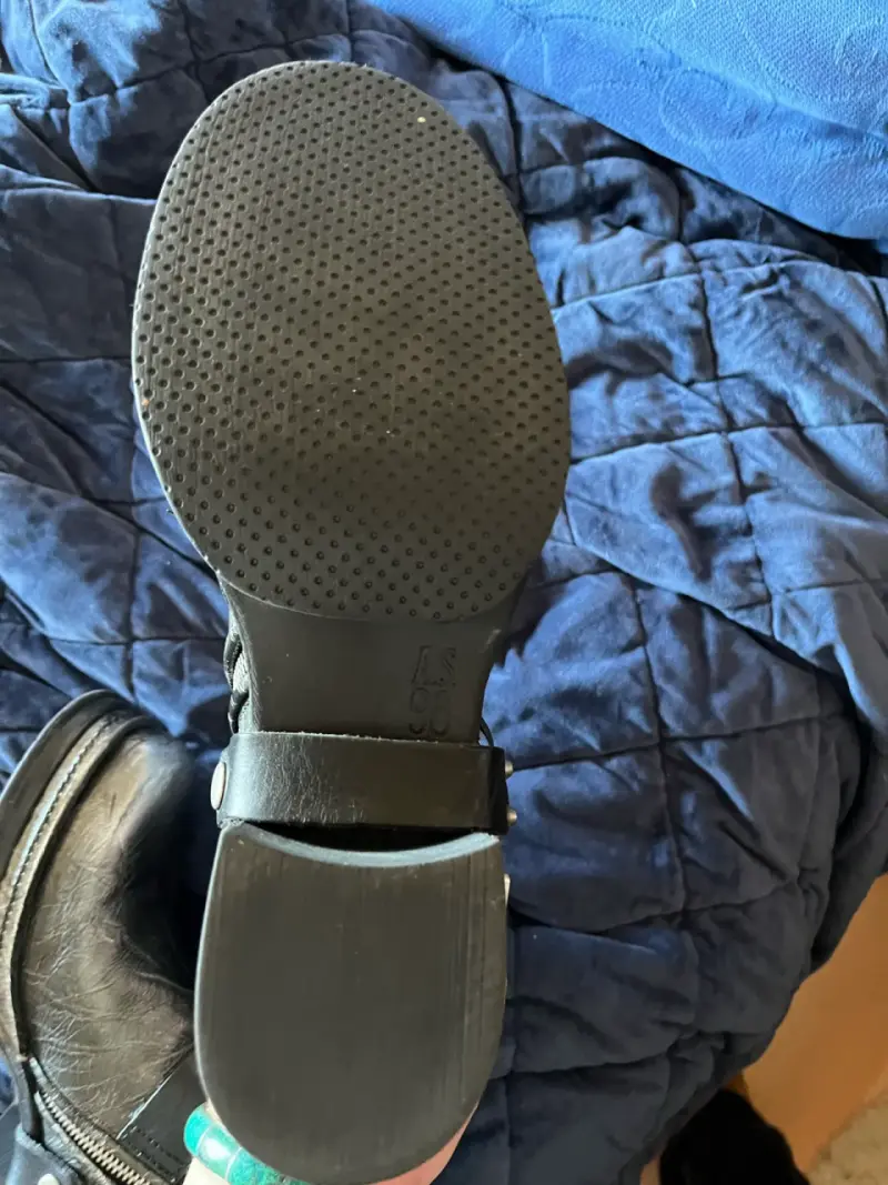 Botines de cuero AS98 negro con hebillas y tachas - 5