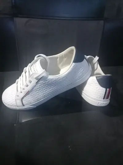 Zapatillas blancas de cuero sintético para hombre - miniatura 3