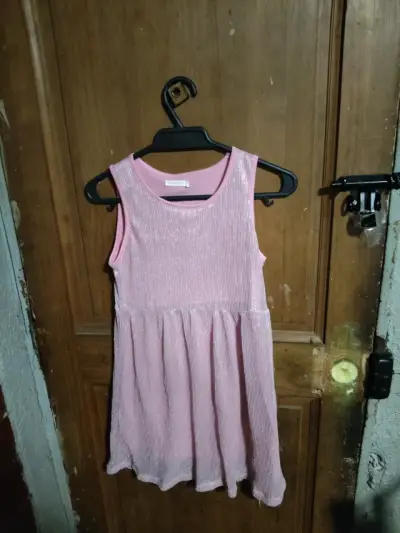 Vestido sin mangas para niña en colores rosa y azul - miniatura 1
