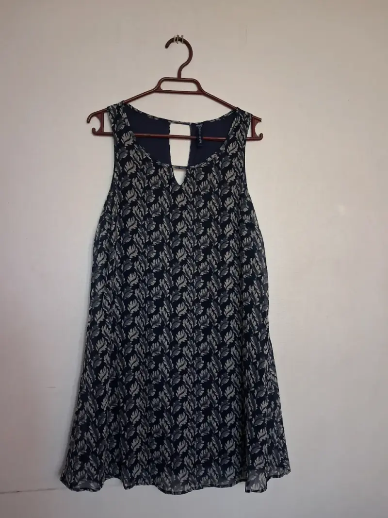 Vestido estampado azul y blanco para mujer - 3