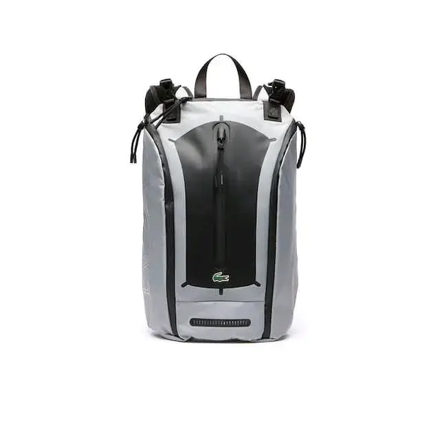 Mochila impermeable gris con logo Lacoste - 1