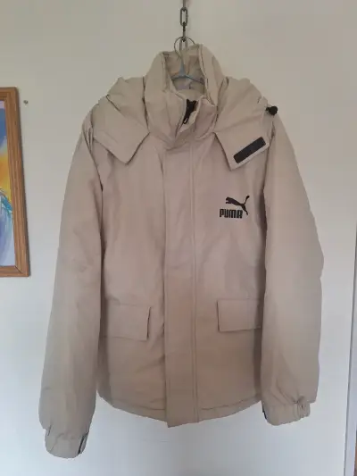 Chaqueta beige con capucha Puma para hombre - miniatura 1