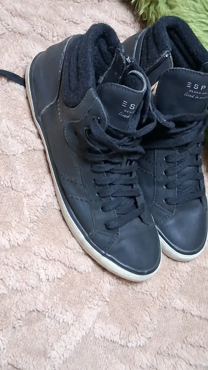 Zapatillas negras de cuero Esprit para mujer - 2
