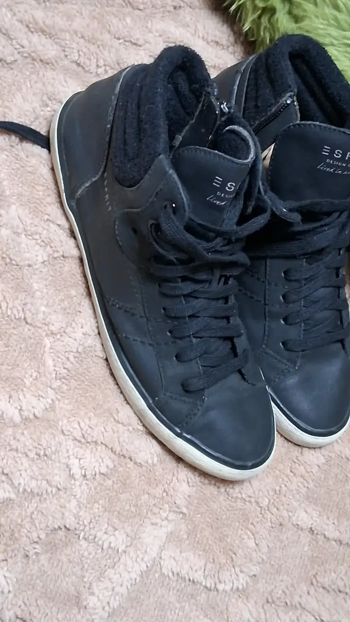 Zapatillas negras de cuero Esprit para mujer - 3