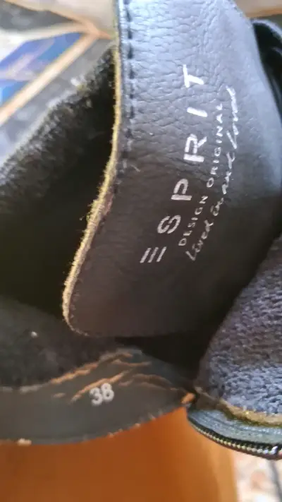 Zapatillas negras de cuero Esprit para mujer - miniatura 4