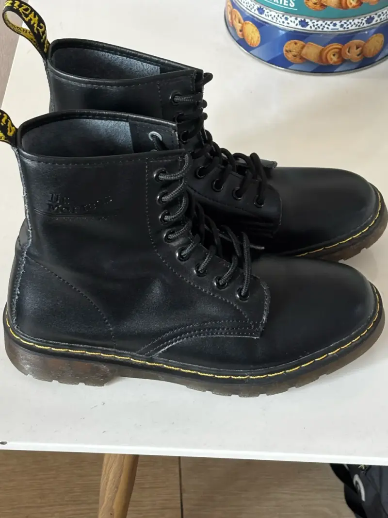 Botas negras de cuero 42, 7,5 UK - 1