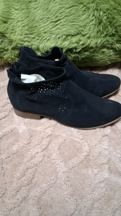 Botines negros de gamuza para mujer - miniatura 5