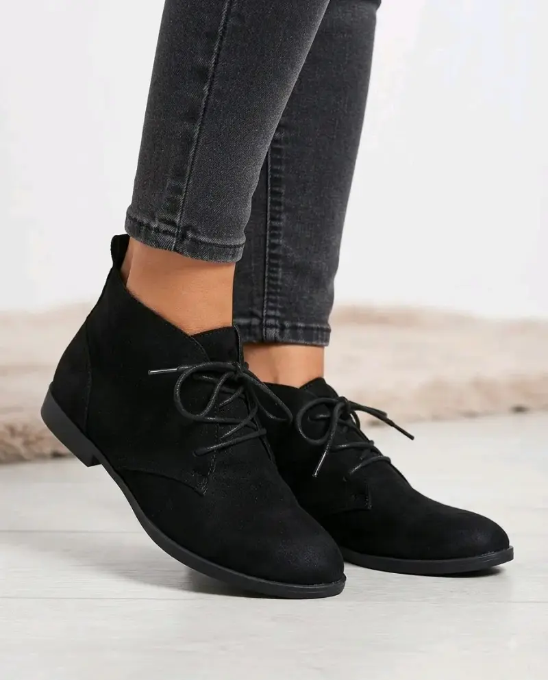 Botines negros de gamuza para mujer - 1