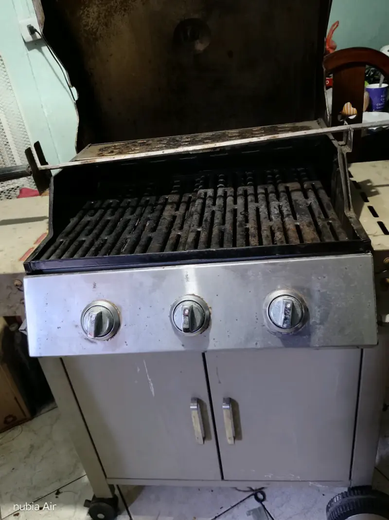 Parrilla a gas de acero inoxidable con tres quuema - 1