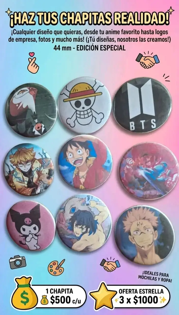 Chapitas personalizadas 44 mm