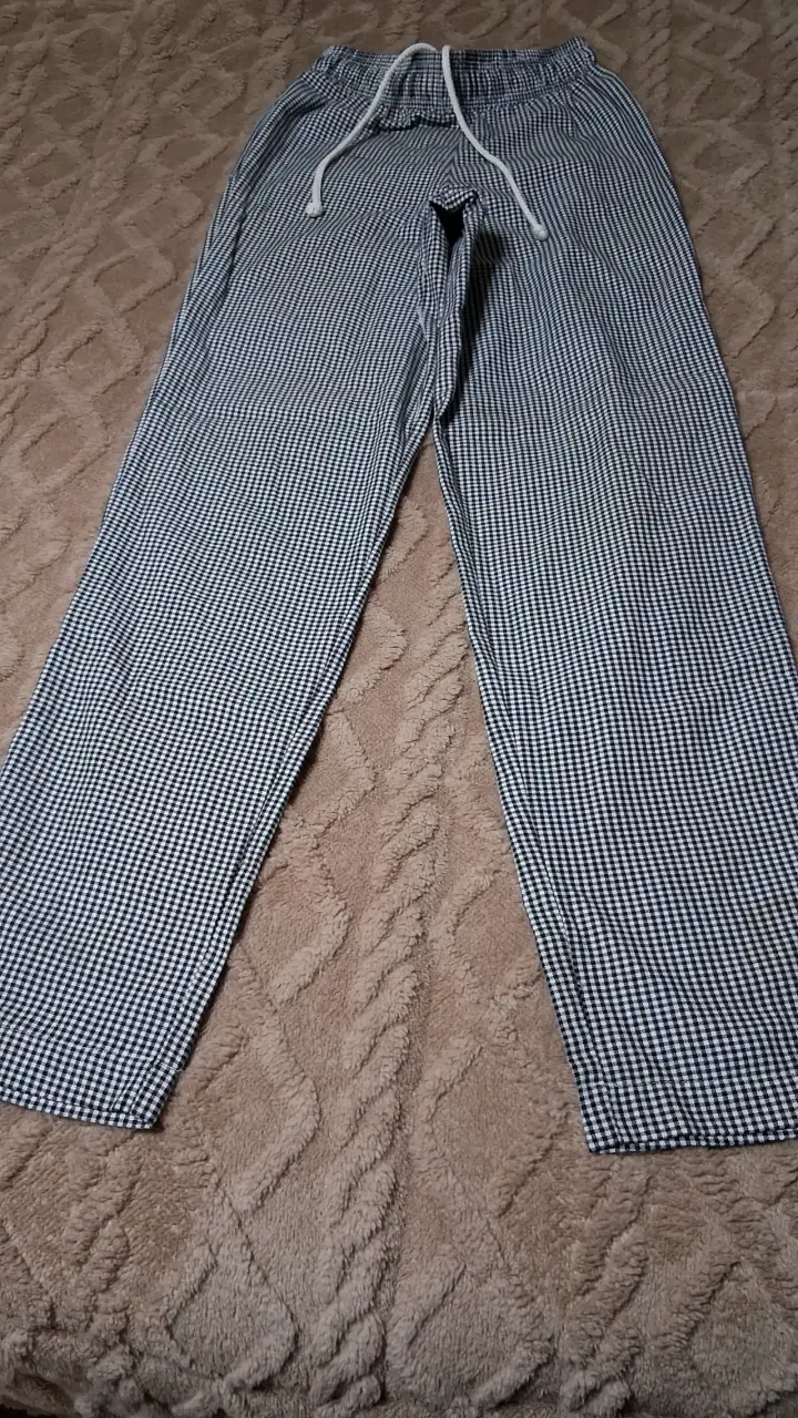 Pantalones a cuadros blanco y negro para mujer - 2