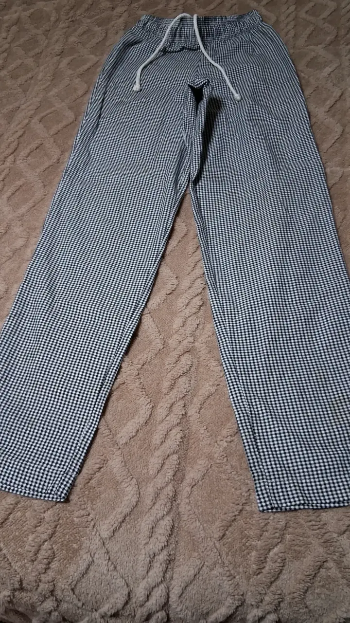 Pantalones a cuadros blanco y negro para mujer - 3