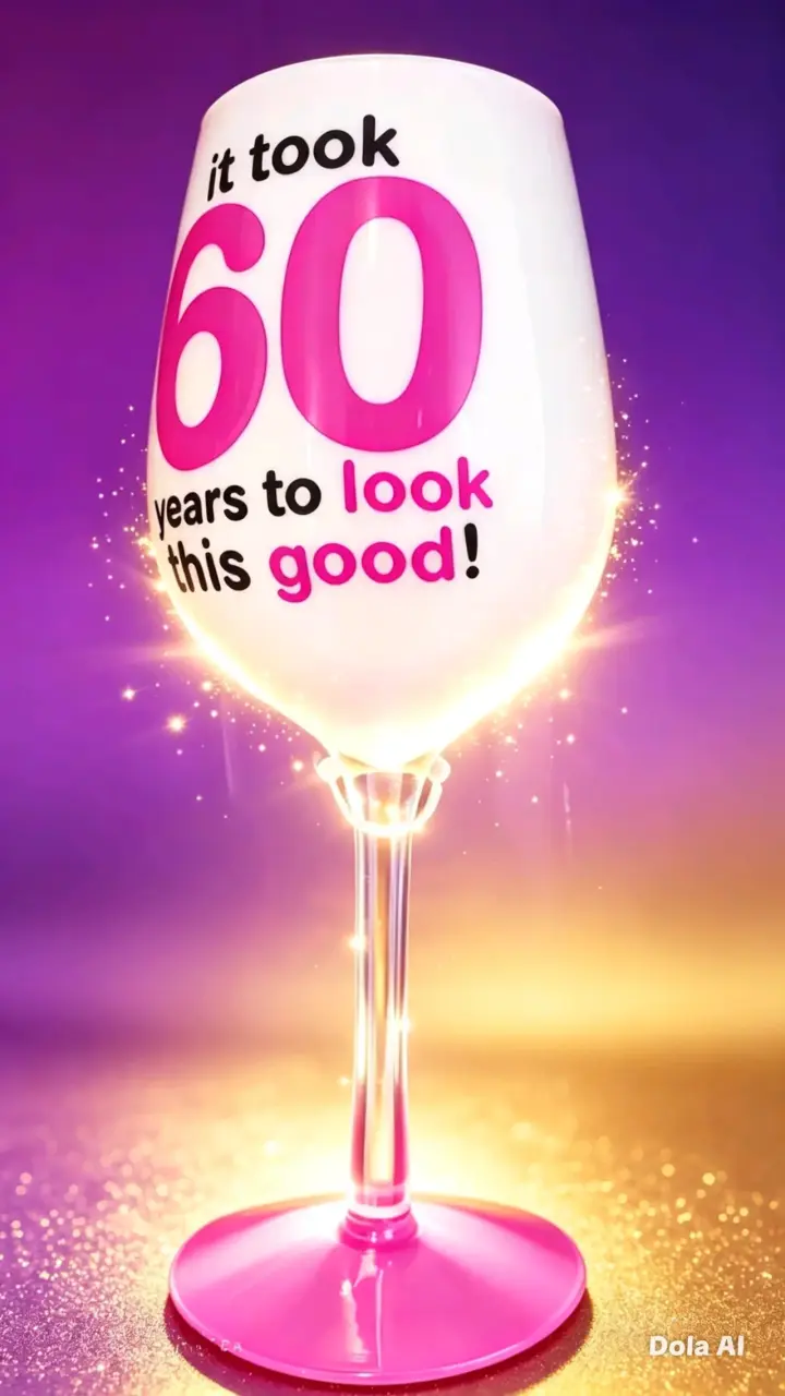 Copa de Vino Decorativa para Cumpleaños 60 Años - 3