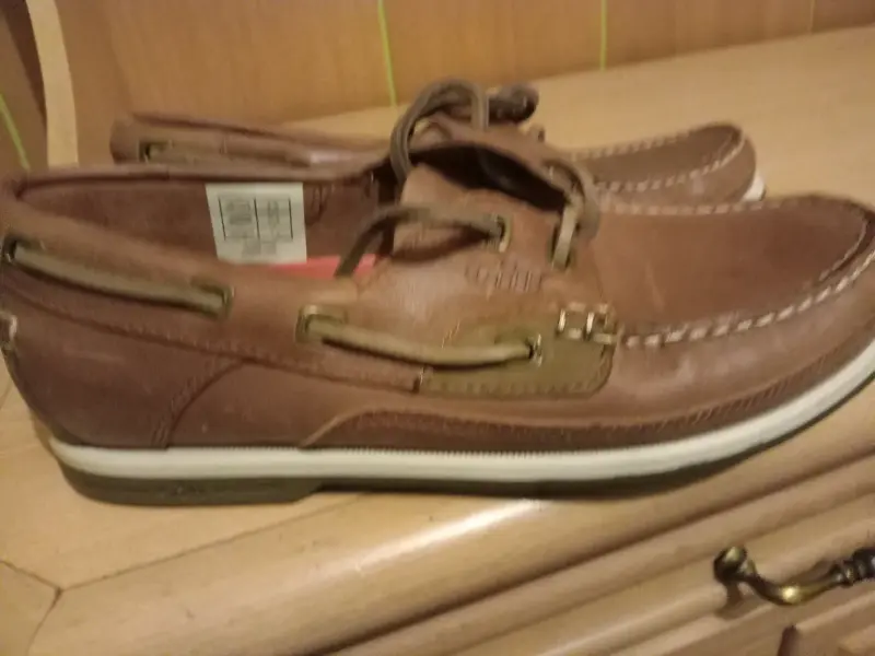Zapatos náuticos de cuero marrón para hombre - 2