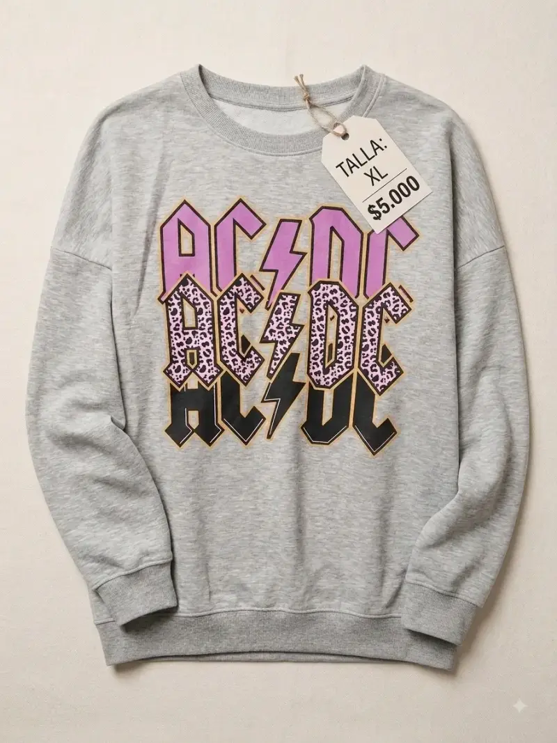 Polerón gris AC/DC talla XL