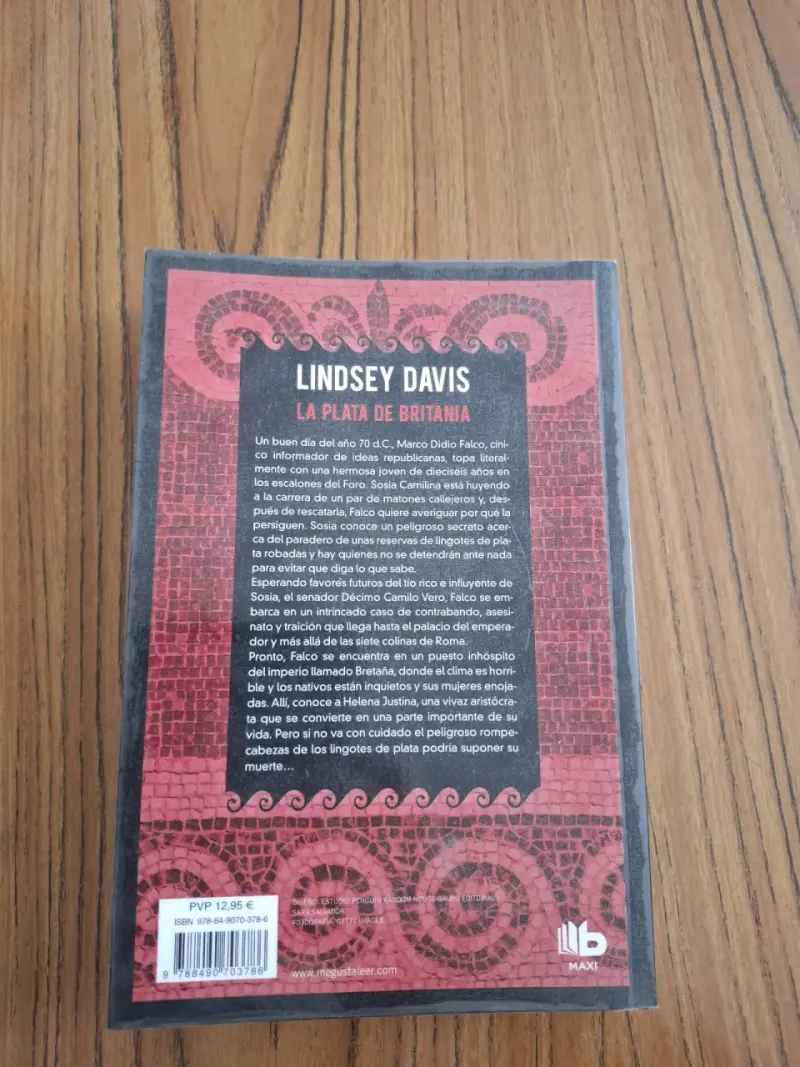 Libro 'La Plata de Britania' de Lindsey Davis - 2