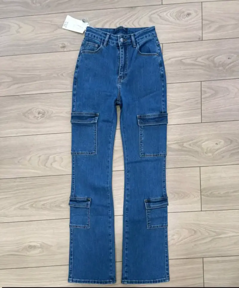 Jeans de mujer con bolsillos cargo talla 38 - 3